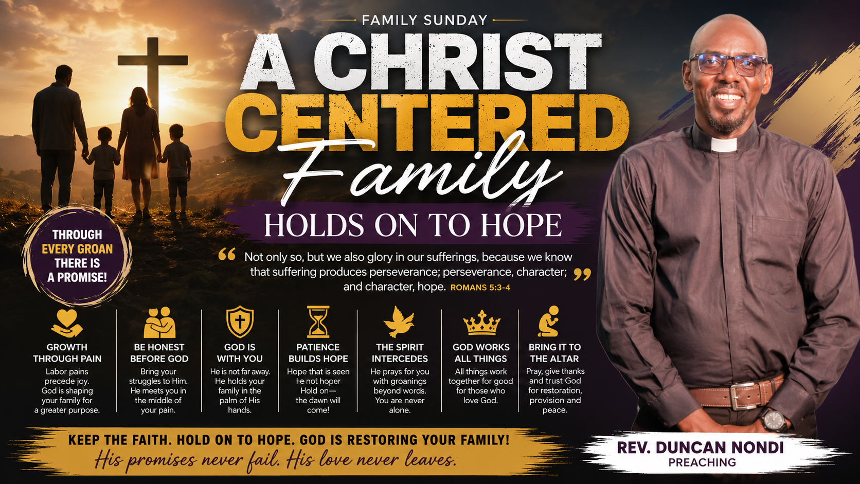 SERVICE SERMON: FAMILY SUNDAY - A CHRIST CENTERED FAMILY HOLDS ON TO HOPE